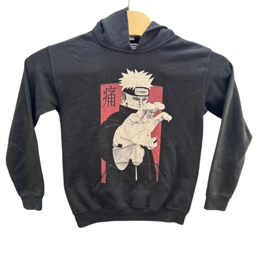 Design By Humans Naruto Pain Graphic Hoodie Black Jerzees Youth Large Anime